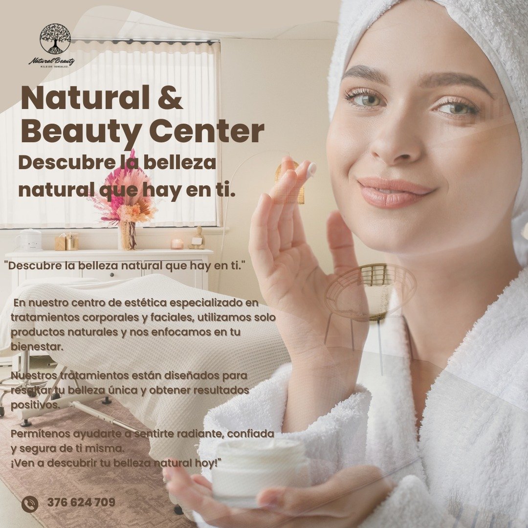 Natural & Beauty ✨

Descobreix la bellesa natural que hi ha en tu. 🌿💆‍♀️

"Descobreix la bellesa natural que hi ha en tu."

En el nostre centre d'estètica especialitzat en tractaments corporals i facials, només utilitzem productes naturals i ens centrem en el teu benestar. 🍃

Els nostres tractaments estan dissenyats per ressaltar la teva bellesa única i obtenir resultats visibles i positius. 🌟

Permet-nos ajudar-te a sentir-te radiant, confiada i segura de tu mateixa. 😍

🌸 Vine a descobrir la teva bellesa natural avui mateix!

📞 Reserva la teva cita al 376 624 709.

#BellesaNatural #TractamentsFacials #TractamentsCorporals #Benestar #NaturalBeautyAndorra #NaturalBeautyCenter