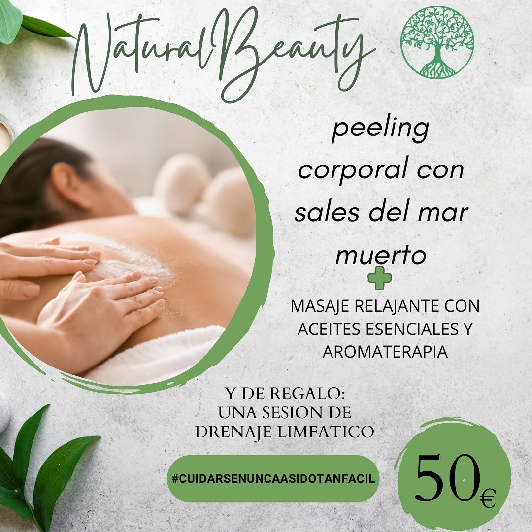 Para nadie es un misterio que Las células de tu piel se renuevan constantemente.
Sin embargo, son muchos los factores que pueden hacer que esa actividad se ralentice. 🧽 Con los exfoliantes corporales, ayudas a que tu piel recupere esa luminosidad 🌟 y a reducir las células muertas.

➡️➡️ En natural 🌱 Beauty somos conscientes de este hecho por eso hemos preparado esta promo para ayudarte a lucir una piel hidratada y renovada.🤩😊

#naturalbeauty
#bellezanatural
#Cuidaturostro
#andorralover
#tuestetica
#nosencantacuidardeti
#siempremasbellas
#exfoliantes
#exfoliantescorporales