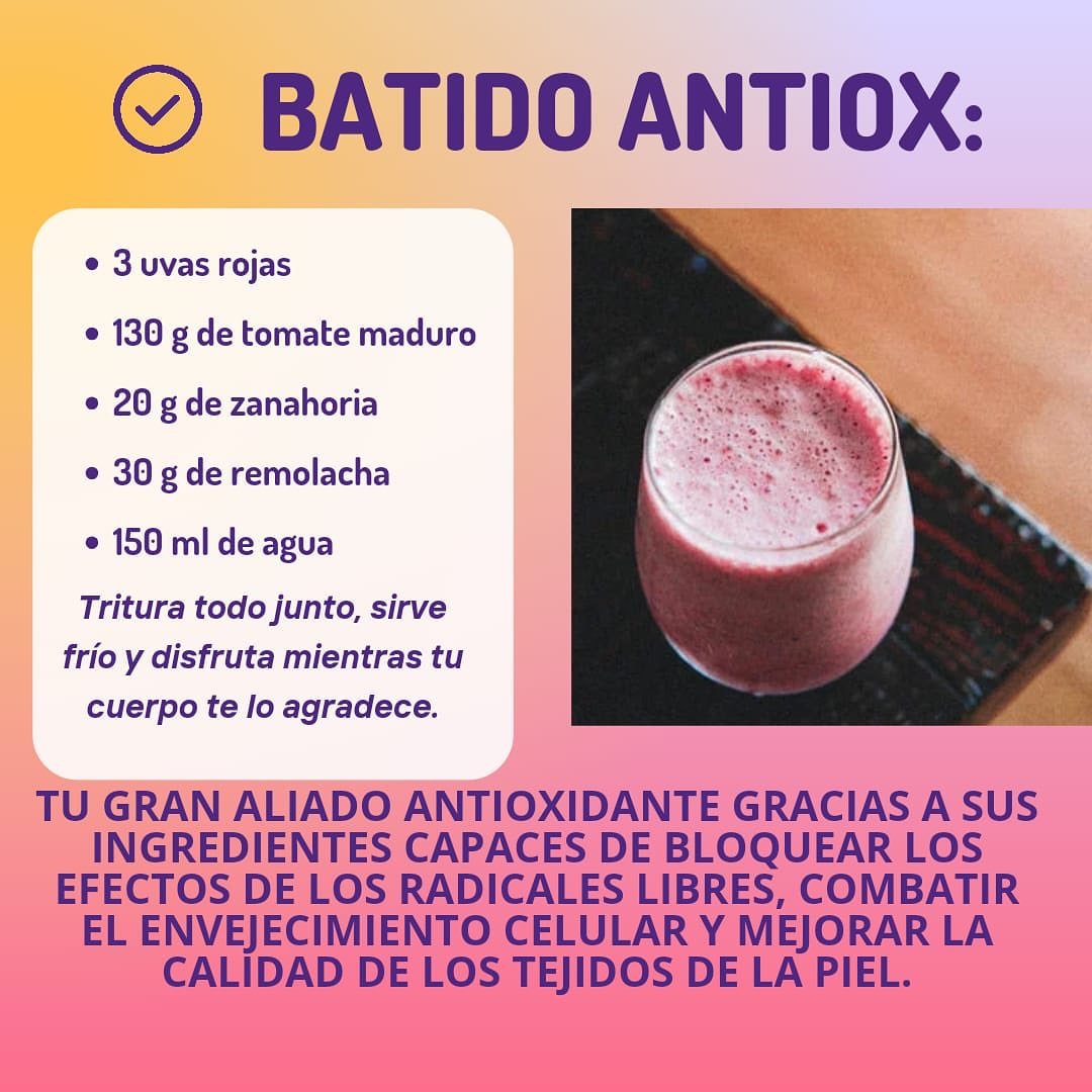 Cuida tu piel desde adentro hacia afuera! 🍏🥕🥒 En Natural Beauty Andorra, sabemos que una piel bonita y saludable se logra no solo con tratamientos externos, sino también con una nutrición adecuada. Te presentamos tres deliciosas opciones de batidos de frutas y verduras que son tu boleto para una piel radiante. ¿Cuál eliges hoy? Batido Antiox: Tu aliado antioxidante. Bloquea a los radicales libres, combate el envejecimiento celular y mejora la calidad de tus tejidos cutáneos. 🍇🍅🥕🍉 Batido Detox: Ideal para limpiar tu organismo. Lleno de vitaminas, agua y fibra para controlar el colesterol y mejorar la digestión. 🍐🥝🥒🍃 Batido Activador del Metabolismo: Perfecto para tu rutina de ejercicio. Mejora la digestión, controla el colesterol y estimula la circulación sanguínea. 🍏🍍🍋💪 ¿Te animas a probarlos? Prepáralos en casa y dale a tu piel el regalo de la nutrición saludable. 💚🌟 #CuidadoDeLaPiel #NutriciónSaludable #NaturalBeautyAndorra" #naturalbeauty #bellezanatural #Cuidaturostro #andorralover #tuestetica #nosencantacuidardeti #siempremasbellas
